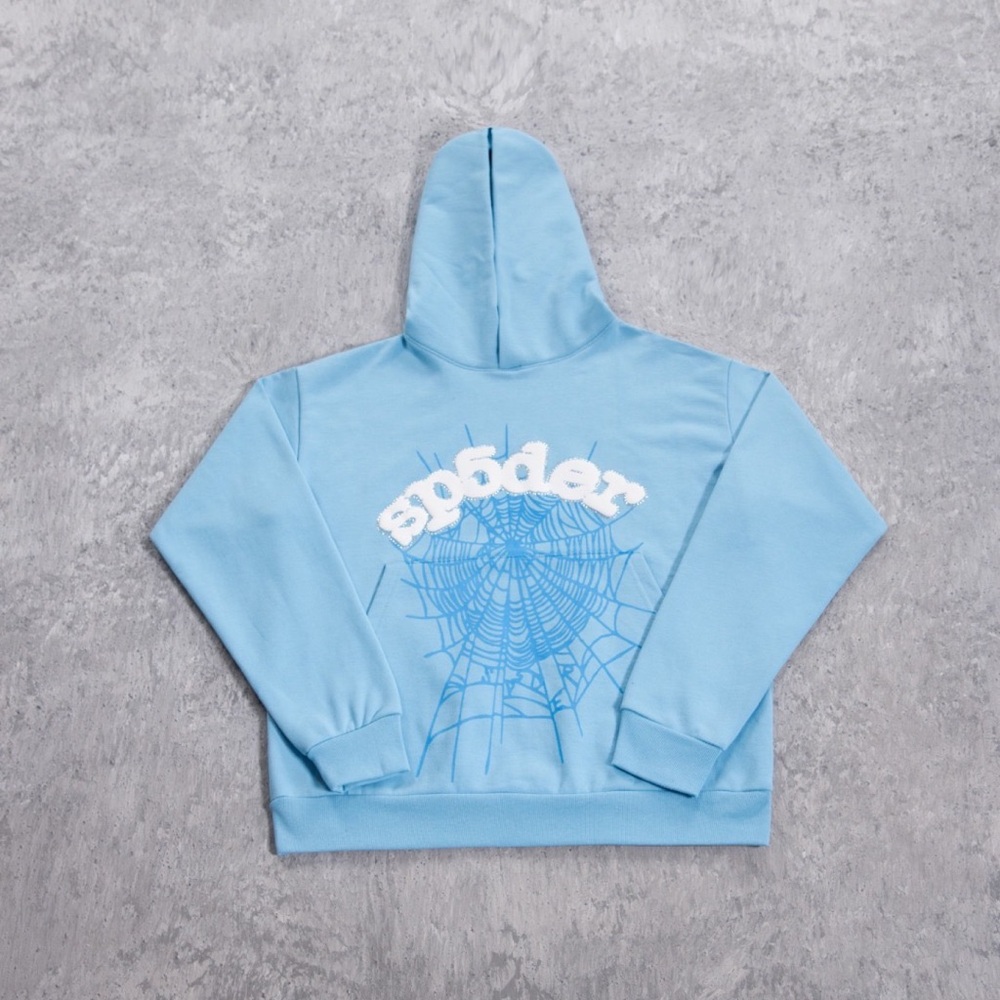 Unisex Sky Blue Spider Graphic Hoodie